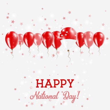 Singapur Bağımsızlık günü pırıl pırıl vatansever Poster Mutlu Bağımsızlık günü kartı Singapur ile