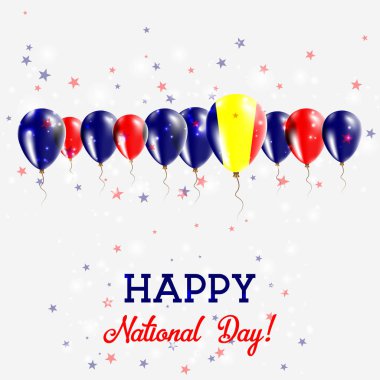 Chad Bağımsızlık günü pırıl pırıl vatansever Poster Mutlu Bağımsızlık günü kartı Chad bayraklı