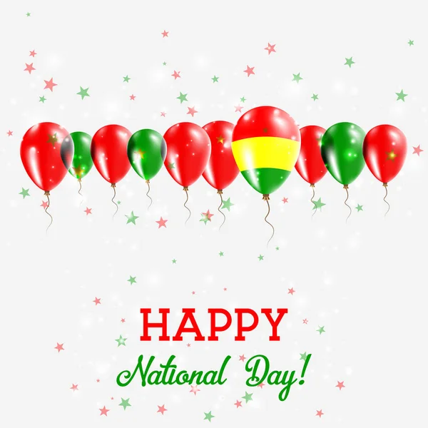 Bolivya Bağımsızlık günü pırıl pırıl vatansever Poster Mutlu Bağımsızlık günü kartı Bolivya bayraklı