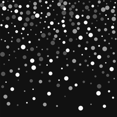 Vektör çizim siyah arka plan üzerine beyaz noktalar düşme ile üst degrade beyaz noktalar düşüyor