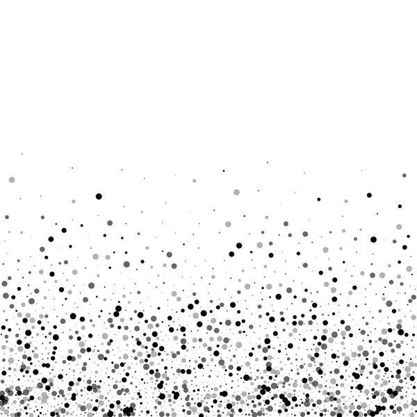 Pontos pretos densos Espalhe o gradiente inferior com pontos pretos densos no fundo branco Vetor — Vetor de Stock