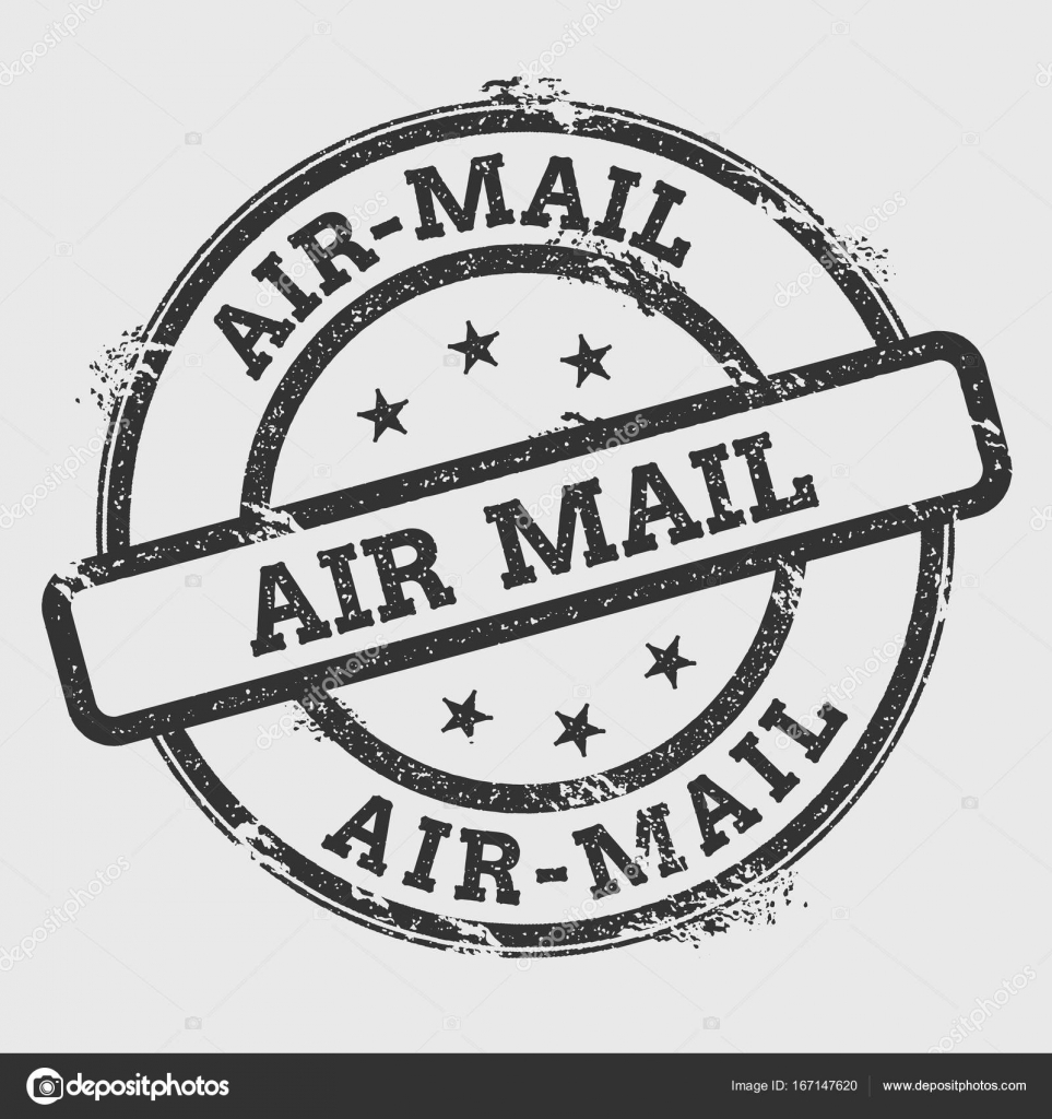 Airmail rubber stamp isolated on white background Grunge round seal