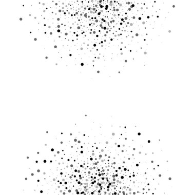 Beyaz arka planda vektör yoğun siyah noktalı yarım daire yoğun siyah noktalar soyut