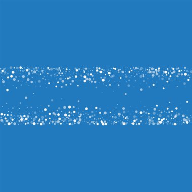 Rasgele düşen beyaz nokta rasgele düşme ile kaotik şekli beyaz nokta üzerinde mavi arka plan vektör