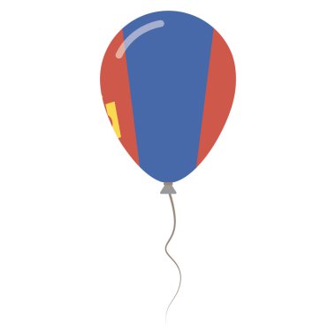 Beyaz arka plan Bağımsızlık günü vatansever posteri izole balon Moğolistan Ulusal renkler