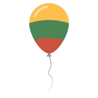 Beyaz arka planda Bağımsızlık günü izole balon Litvanya Cumhuriyeti Ulusal renkler