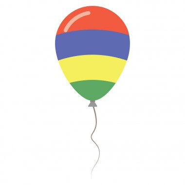 Beyaz arka planda Bağımsızlık günü izole balon Mauritius Cumhuriyeti Ulusal renkler