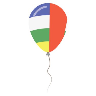 Orta Afrika Cumhuriyeti Ulusal renkleri izole balon beyaz arka planda Bağımsızlık günü