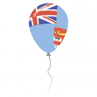 Fiji Cumhuriyeti Ulusal beyaz arka planda Bağımsızlık günü izole balon vatansever renkler