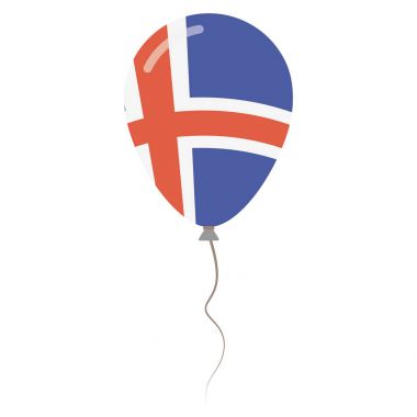 İzlanda Cumhuriyeti Ulusal beyaz arka planda Bağımsızlık günü izole balon vatansever renkler