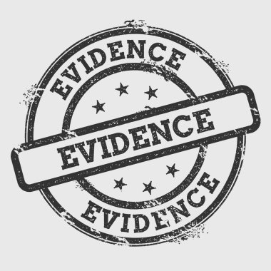 Kanıt lastik damgası izole Grunge beyaz arka plan üzerinde metin mürekkep dokulu yuvarlak mühür ve