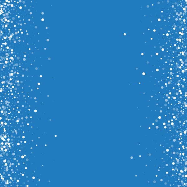Rasgele düşen beyaz nokta rasgele düşme ile dağınık sınır beyaz nokta üzerinde mavi arka plan vektör