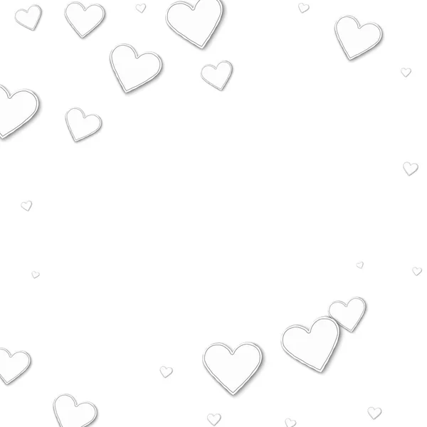 Kesme kağıt kalpler beyaz arka planda vektör çizim soyut kare kare — Stok Vektör