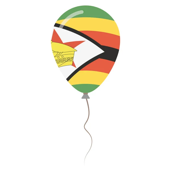 津巴布韦共和国国家颜色白色背景独立日上的孤立的气球 — 图库矢量图片