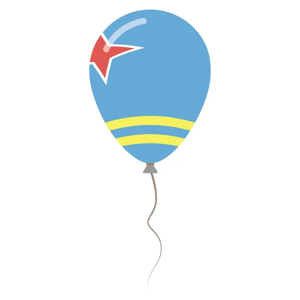 Aruba couleurs nationales ballon isolé sur fond blanc Jour de l'indépendance affiche patriotique Plat — Image vectorielle