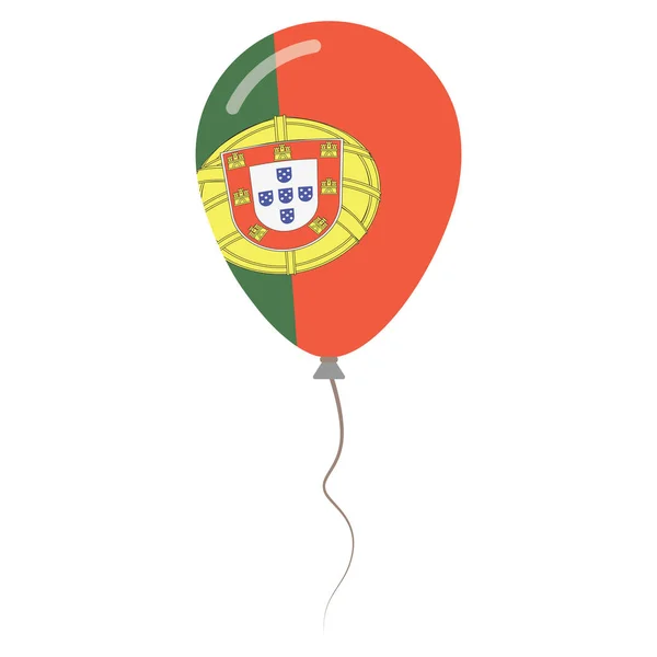 Repubblica portoghese colori nazionali palloncino isolato su sfondo bianco Giorno di indipendenza patriottico — Vettoriale Stock