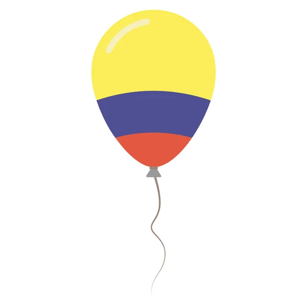 République de Colombie couleurs nationales ballon isolé sur fond blanc Jour de l'indépendance — Image vectorielle