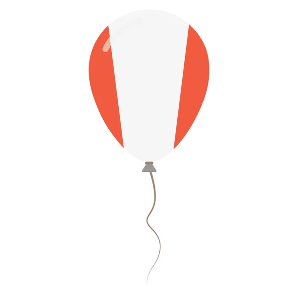 秘鲁共和国国家颜色白色背景独立日上的孤立的气球爱国 — 图库矢量图片