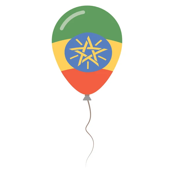 Federale Democratische Republiek Ethiopië nationale kleuren geïsoleerde ballon op witte achtergrond — Stockvector