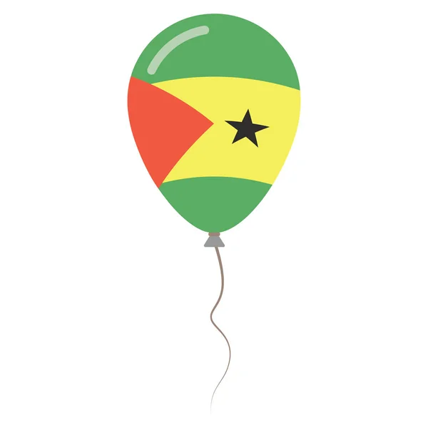 Santo Tomé y Príncipe colores nacionales globo aislado sobre fondo blanco Día de la independencia — Vector de stock