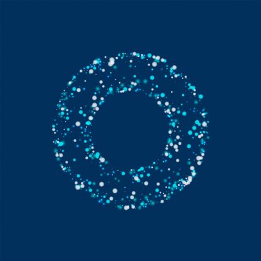 Düşen kar simit inanılmaz derin mavi arka plan üzerinde şaşırtıcı yağan kar ile çerçeve şeklinde