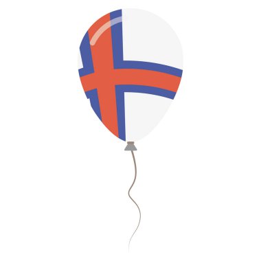Faroe Adaları Ulusal renkleri izole balon beyaz arka planda Bağımsızlık günü vatansever