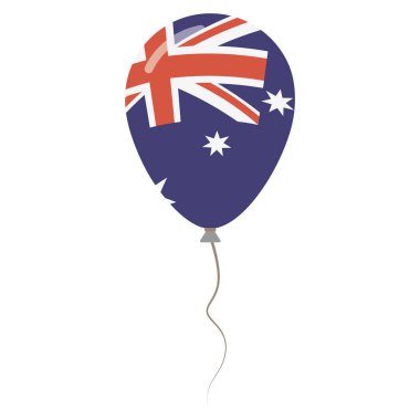 Beyaz arka planda Bağımsızlık günü izole balon Avustralya Commonwealth Ulusal renkler