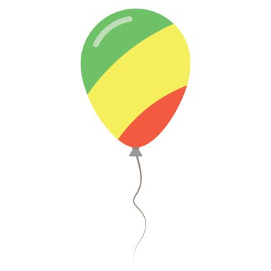 Beyaz arka planda Bağımsızlık günü izole balon Cumhuriyeti Kongo Ulusal renkler