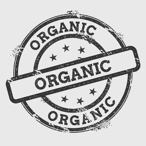 Selo de borracha orgânica isolado no fundo branco Selo redondo Grunge com textura de tinta de texto e —  Vetores de Stock