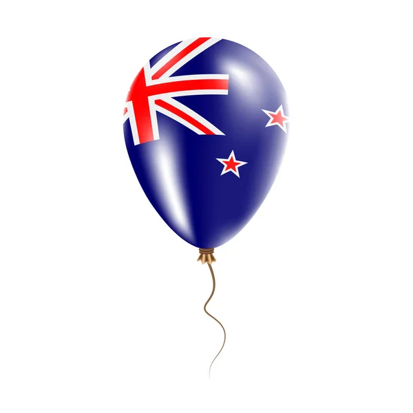 Balão da Nova Zelândia com bandeira Balão de ar brilhante no país Cores nacionais Bandeira do país Borracha —  Vetores de Stock
