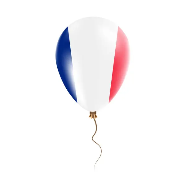 フランス旗国国民色国旗ゴムで明るい空気風船バルーン — ストックベクタ