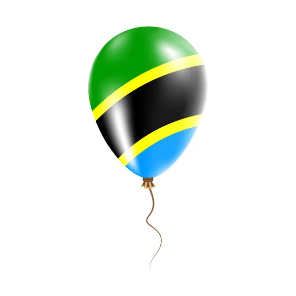 坦桑尼亚联合共和国的国旗光明气球于国家民族色彩的气球 — 图库矢量图片