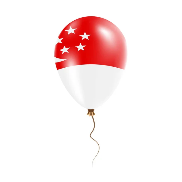 Globo Singapur con bandera Bright Air Ballon en el país Colores nacionales Bandera del país Caucho — Vector de stock
