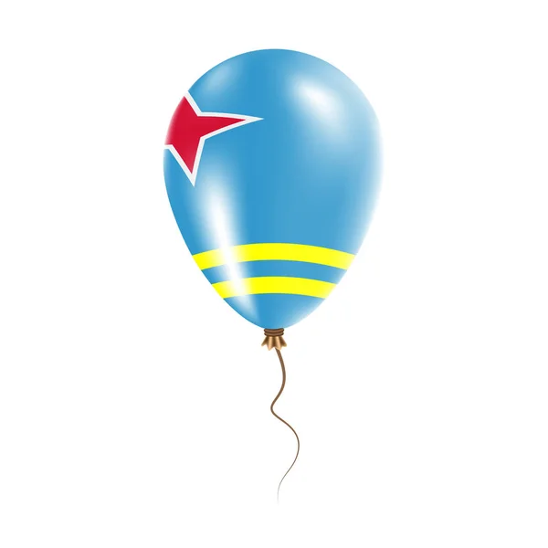 Balão de Aruba com bandeira Balão de ar brilhante no país Cores nacionais Bandeira do país Borracha — Vetor de Stock