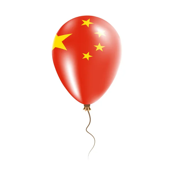 Китайский воздушный шар с флагом Яркий воздушный шар в стране Национальные цвета Страна флага Резина — стоковый вектор