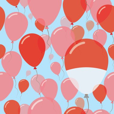 Endonezya Ulusal gün düz Seamless Modeli kutlama balonları Endonezya renkleri uçan