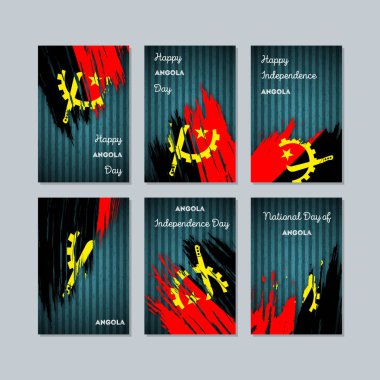Angola vatansever kartları için Milli Günü ifade fırça darbesi kara günü ulusal bayrak renklerde