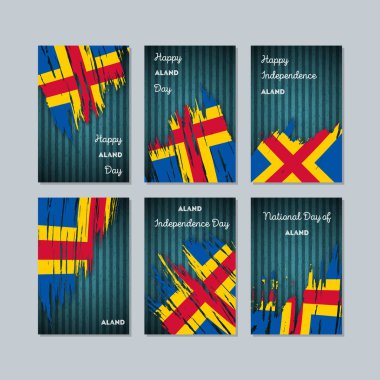 Aland vatansever kartları için Milli Günü ifade fırça darbesi kara günü ulusal bayrak renklerde