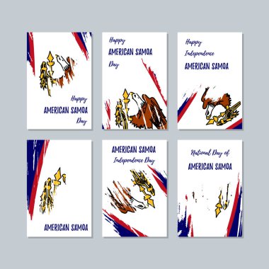 Amerikan Samoası vatansever kartları Milli Günü ifade fırça darbesi ulusal bayrak renk için