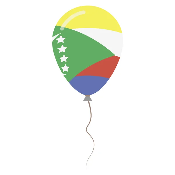 Unie van de Comoren nationale kleuren geïsoleerde ballon op witte achtergrond Onafhankelijkheidsdag — Stockvector