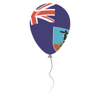 Beyaz arka plan Bağımsızlık günü vatansever posteri izole balon Montserrat Ulusal renkler