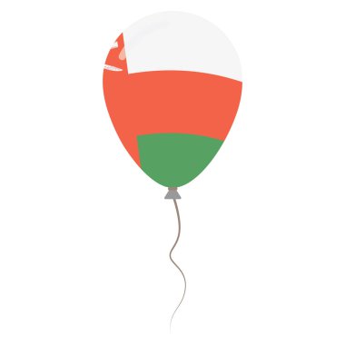 Umman Ulusal Sultanlığı beyaz arka planda Bağımsızlık günü izole balon vatansever renkler