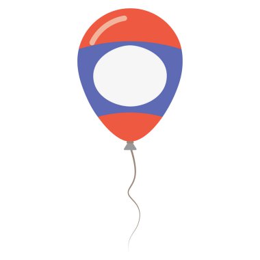 Beyaz arka planda bağımsızlık izole balon Lao halkların Demokratik Cumhuriyeti Ulusal renkler