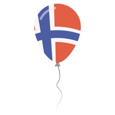 Svalbard ve Jan Mayen Ulusal renkleri izole balon beyaz arka planda Bağımsızlık günü