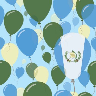 Guatemala ulusal gün düz Seamless Modeli kutlama balonları Guatemala'lı renkleri uçan