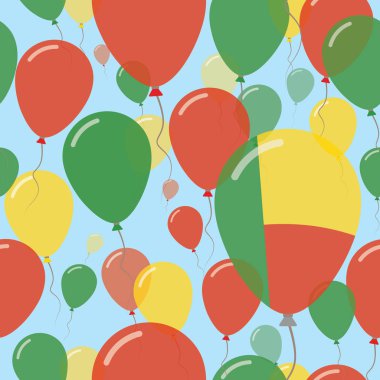 Benin ulusal gün düz Seamless Modeli kutlama balonları Beninese bayrak renkleri uçan