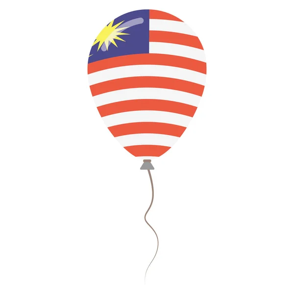 Национальный флаг Малайзии изолированный воздушный шар на белом фоне День независимости патриотический плакат — стоковый вектор