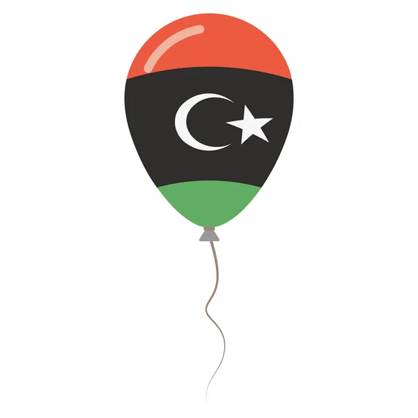 Libya Ulusal izole balon beyaz arka plan Bağımsızlık günü vatansever posteri düz renkler — Stok Vektör