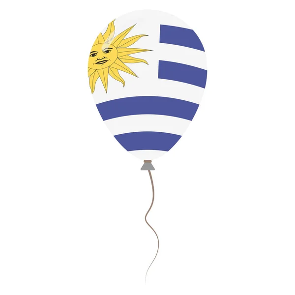 République orientale de l'Uruguay couleurs nationales ballon isolé sur fond blanc Jour de l'indépendance — Image vectorielle