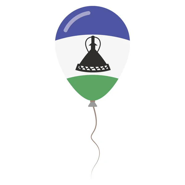 Royaume du Lesotho couleurs nationales ballon isolé sur fond blanc Jour de l'indépendance patriotique — Image vectorielle